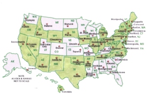 1 - USA Map - 1980 Trip in green