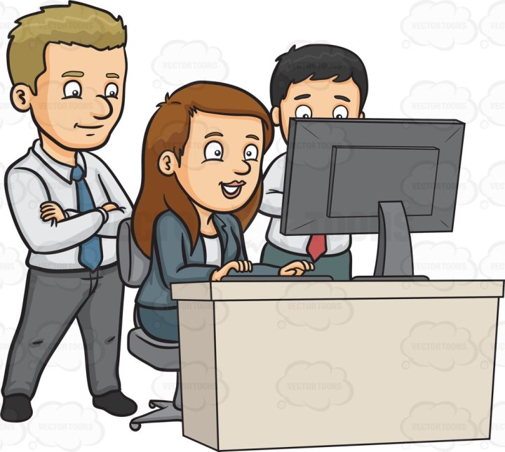 A team of workers at the office